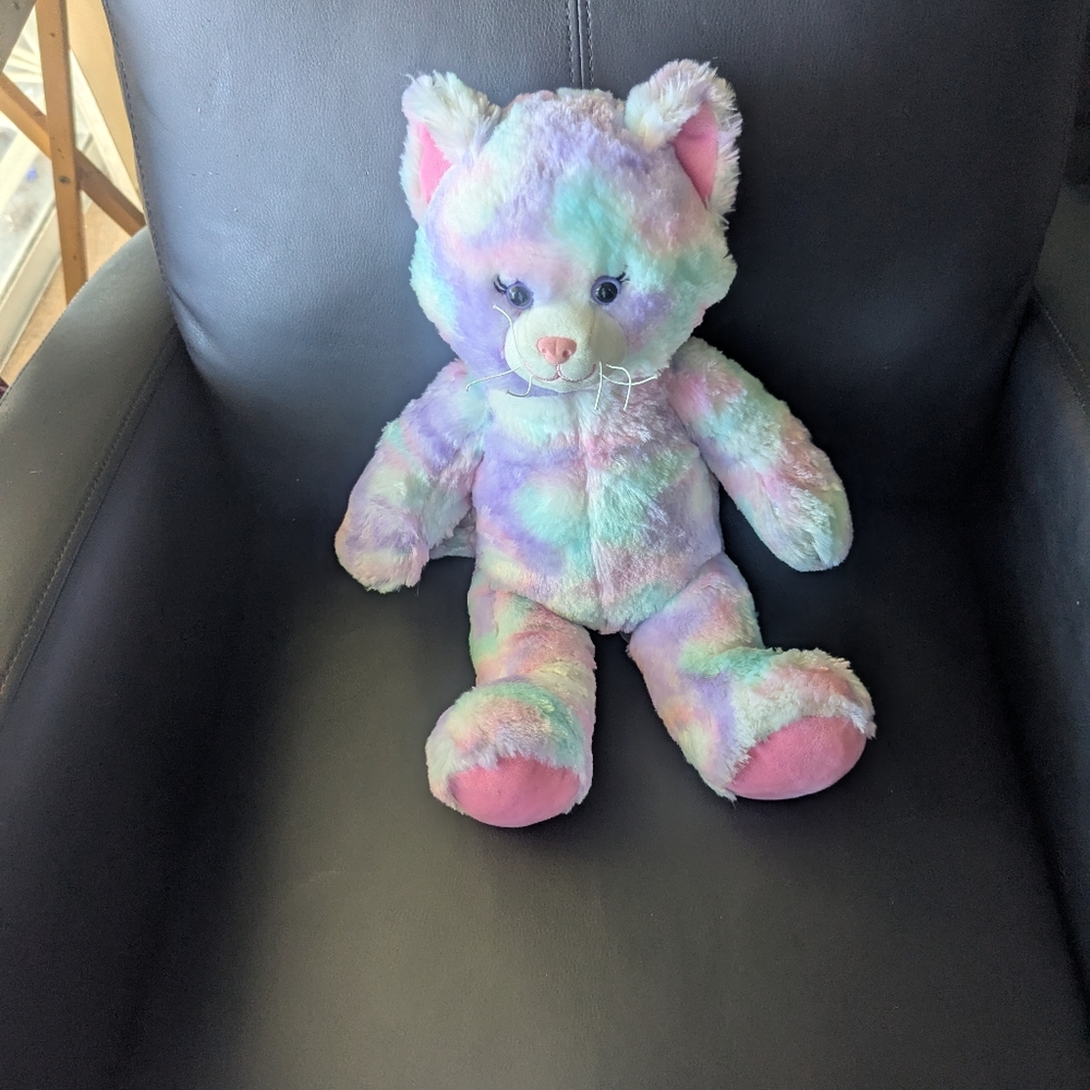 Build A Bear Rainbow Swirl Colorful Plush Teddy Bear